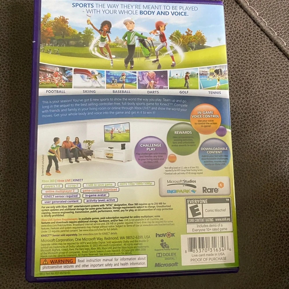 Kinect Sports: Season Two (Microsoft Xbox 360, 2011)
